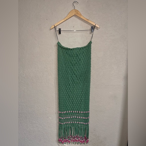 The Wolf Gang | Reis Macrame Top + Reis Macrame Skirt in Emerald Size: Large - Picture 8 of 11